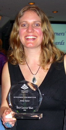 Image: Jenny with her Adult Learners' Week 06 award